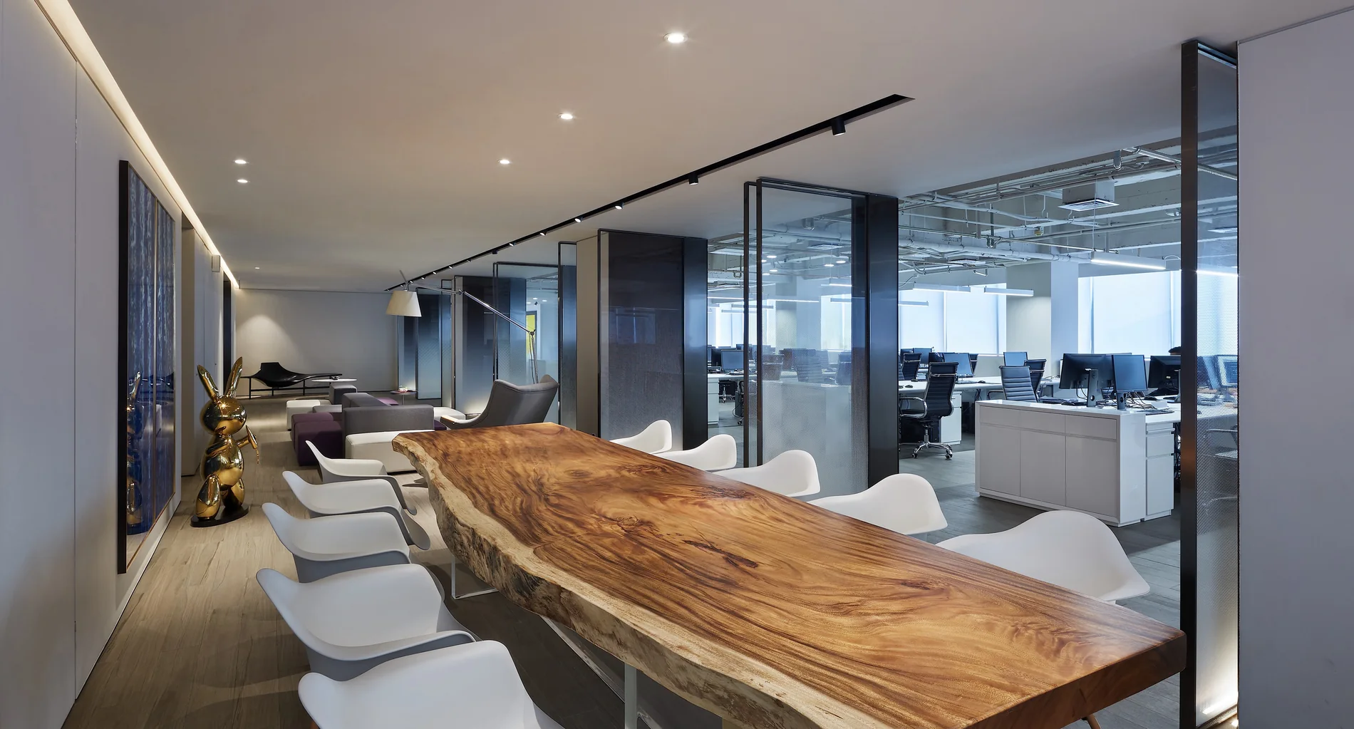 Creative workplace meeting table and open studio
